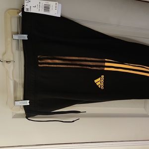 Adidas Soccer Pants, Size L, Black with Yellow side Stripes